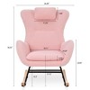 Kumasinova Modern Minimalist Rocking Chair with Fluffy Teddy Fabrc High Back,Comfy Glider Chair for Nursery&Living Room,220lbs Max - 3 of 4