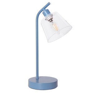 Simple Designs Sleek Essentials Modern Industrial Desk Lamp with USB Blue - 1 of 4