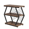 FONTOI 25.6" 3-Tier End Table, Accent Table with Storage Shelves&Geometric Frame for Living Room, Bedroom, Small Spaces, Brown, 11.81"*24.8"*25.59" - 4 of 4