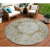 Taupe Brown And Gray Oriental Washable Indoor Outdoor Area Rug - 2 of 4