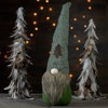 Northlight Forest Tree Chevron Hat Gnome Head Christmas Decoration - 21" - Green and Brown - 2 of 4