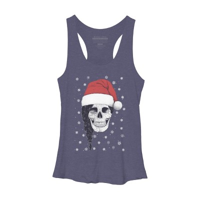 Women's Design By Humans Christmas skull By kodamorkovkart Racerback Tank Top