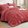 Bedsure | 5/7 Pcs Bed in a Bag Solid Diamond Pintuck Bedding Set for All Season - 3 of 4