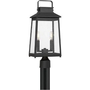 John Timberland Jubliee 20 1/4" High Modern Outdoor Post Light Fixture Pole Porch House Exterior 2-Light Weatherproof Black Metal Clear Glass Shade - 1 of 4