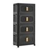 Dolonm 20" Side Wide Folding Storage Cabinet,5 Tiers,with Magnetic Door, Wheels - 2 of 4