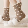 Anna-Kaci 3 Pairs Women's Plush Crew Socks with Polka Dot Pattern and Thick Fleece Lining - 3 of 4