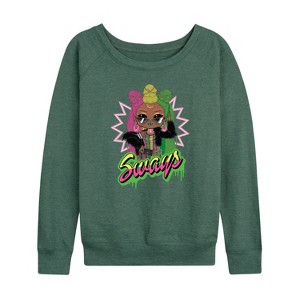 Women's - LOL Surprise! - Sways Spray Paint Lightweight French Terry Wide Neck Long Sleeve Shirt - 1 of 4