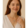 Molenia 14K Gold Plated Blue Zirconia Necklace for Women, 925 Sterling Silver Dainty Curved Bar Pendant Hypoallergenic Jewelry Birthday Gifts - 2 of 4
