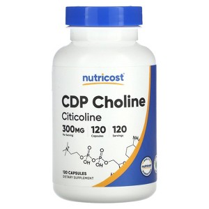 Nutricost CDP Choline, Citicoline, 300 mg, 120 Capsules - 1 of 2