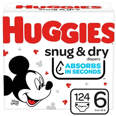 Huggies Snug & Dry Baby Disposable Diapers - Size 6 - 124ct