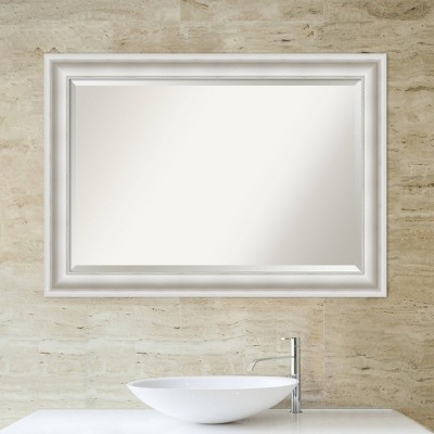 Large White Polystyrene Framed Rectangular Vanity Mirror