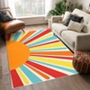 Luxurious Pearl Velvet Rug with Scorching Sun Print, Foldable, Non-Slip, Kid & Pet Friendly, Easy Care for High-Traffic Areas - 2 of 4