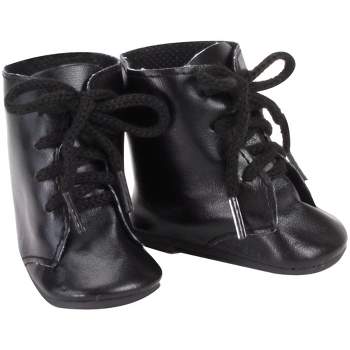 Sophia’s Faux Leather Lace Up Boots for 18" Dolls, Black