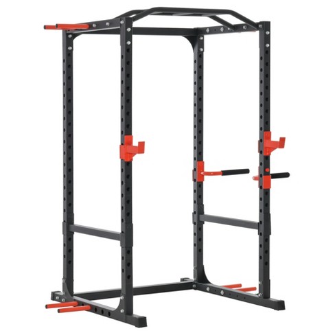 Soozier Power Tower Squat Cage Adjustable Multi function Home Gym Weightlifting Exercise Workout Station Black Target