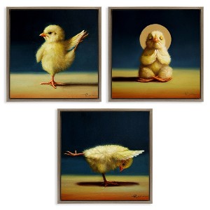 Stupell Industries Yoga Chick Trio Stretching Poses 3pc Floating Frame Art Set - 1 of 4