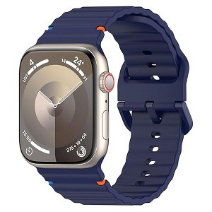 HTUTWOO Wave-Patterned Apple Watch Band, Waterproof Sport Silicone Strap 38/40/41/42/44/45/46/49mm for iWatch Series 11 10 9 8 7 6 5 4 3 2 1 SE Ultra - 1 of 4