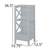 FONTOI Storage Rack with 1Darwer, Bathroom Rack with Cottage-side Cross Frame and Silver Knob, Gray, 15.75"*36.5"*12.5" - 3 of 4