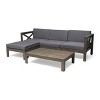 Sapphtopaz Patio Furniture Set Wood L-Shaped Loveseat Outdoor Chairs with Cushions and Coffee Table Sofa Set for Garden, Backyard - 4 of 4