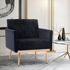 LOVMOR Modern Accent Chair w/Rose Golden feet & Upholstered,leisure single sofa for Living Room Bedroom Office - 2 of 4