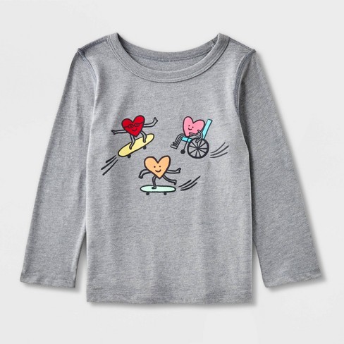 Toddler Girls' Hearts Leggings - Cat & Jack™ Charcoal Gray : Target