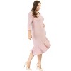 Agnes Orinda Women's Plus Size Cocktail V-neck Wrap Ruffled Midi Bodycon Dresses - 4 of 4