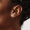 Black Bow Jewelry 6mm (1/4 Inch) 14k White Gold Polished Ball Friction Back Studs - 3 of 4