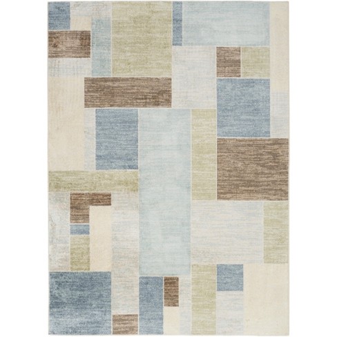 Nourison Astra Machine Washable Contemporary Color Block Indoor Rug ...