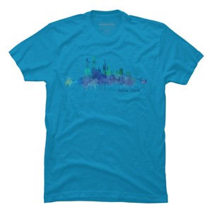 Men's Design By Humans New York City Skyline v05 Cityscape Watercolor By HQPhoto T-Shirt - 1 of 3