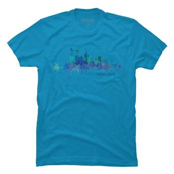 Design By Humans Seattle Skyline Watercolor Pride By OlechkaDesign T-Shirt  - Banana Cream - 2X Large