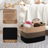 Itopfox Woven Storage Basket Set of 3, Decorative Organizer Bins for Shelves, Closet, Toys, Books, Nursery - Black & Brown - 3 of 4