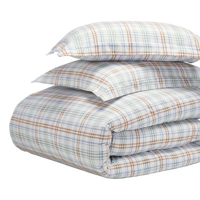 Plaid Flannel Cotton Classic Modern Farmhouse Duvet Cover Set by Blue Nile Mills