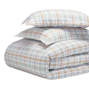 Plaid Flannel Cotton Classic Modern Farmhouse Duvet Cover Set by Blue Nile Mills - 1 of 4