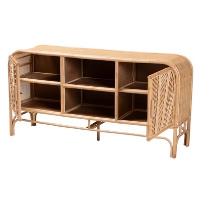 Carabella Natural Rattan Bohemian 2-Door Storage Cabinet