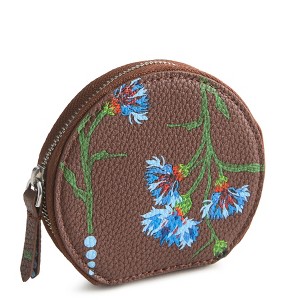 Vera Bradley Women's Outlet Faux Leather Essential Round Zip Pouch - 1 of 2