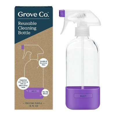 Grove Co. Reusable Cleaning Glass Spray Bottle with Silicone Sleeve - Pristine Purple