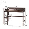 MATEERTY Twin Loft Wood Bed with Bulit-in Desk,, Safety Guardrails, Ladder ,Brown - 3 of 4