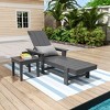 WestinTrends Ashore Modern Reclining Chaise Lounge with Side Table 2-Piece Set - 2 of 4