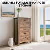Coucheta 44.8" Vintage Dresser - 5-Drawer Tall Storage Chest, Wooden Organizer for Closet, Kids Room & Nursery - 4 of 4