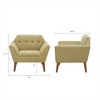 COWLOWN Mid Century Lounge Chair, Button Tufted Accent Chair with Armrests & Wood Legs - 2 of 4
