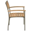 vidaXL Stackable Patio Chairs 2 pcs Solid Acacia Wood and Steel - 3 of 4