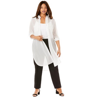 Jessica London Women's Plus Size Sheer Georgette Mega Tunic