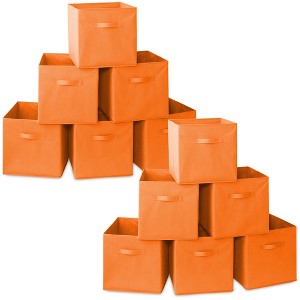 Casafield Set of 12 Collapsible Fabric Storage Cube Bins, Foldable Cloth Baskets for Shelves and Cubby Organizers - 1 of 4
