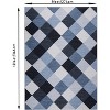 Plaid Runner Rug – Machine Washable, Abstract Geometric Design, Non-Slip, for Hallway, Kitchen, Bedroom, Living Room - 2 of 4