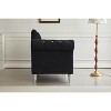 Velvet Rolled Arm Chesterfield Loveseat Sofa with Two Pillow,Tufted for Office Home - 2 of 4