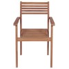 vidaXL Patio Chairs 2 pcs with Anthracite Cushions Solid Teak Wood - 4 of 4