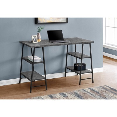 Vynxaria Industrial-Style Computer Desk with 4 Open Shelves - Modern & Space-Saving Design