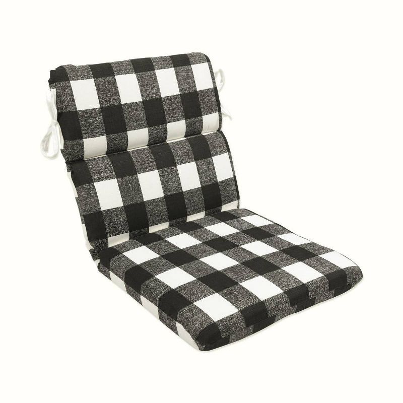 Anderson Rounded Corners Outdoor Chair Cushion Black - Pillow Perfect, 1 of 9