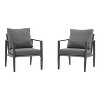 26"W Patio Accent Chair Lounge Chair Arm Chair with Comfortable Cushions and Stylish Rope-Weave Design, Aluminum, Gray/Silver&White-ModernLuxe - 4 of 4
