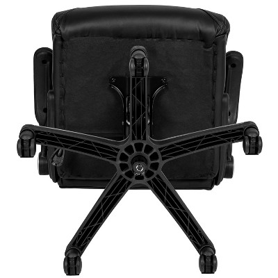 Executive High Back Black LeatherSoft Swivel Office Chair with Lumbar Support