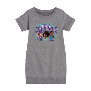 - Karma's World - We're So Ambitious Graphic Short Sleeve Fleece Dress - 1 of 3